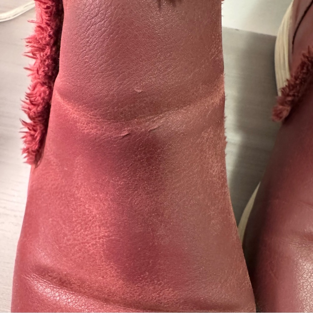 🍂 Ryka Faux Fur-Lined Slip-On Mules in Wine Red — Size 11W - Picture 3 of 8
